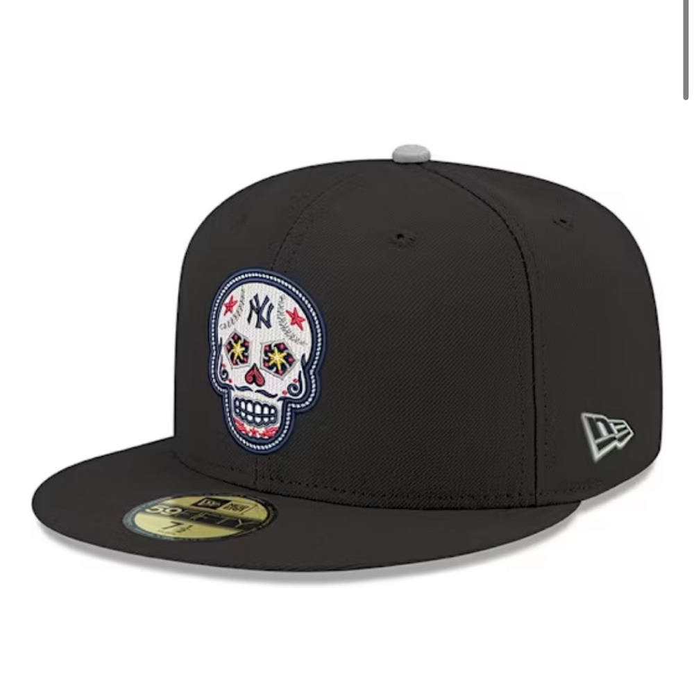 New Era Black Cap with Colorful Skull Design